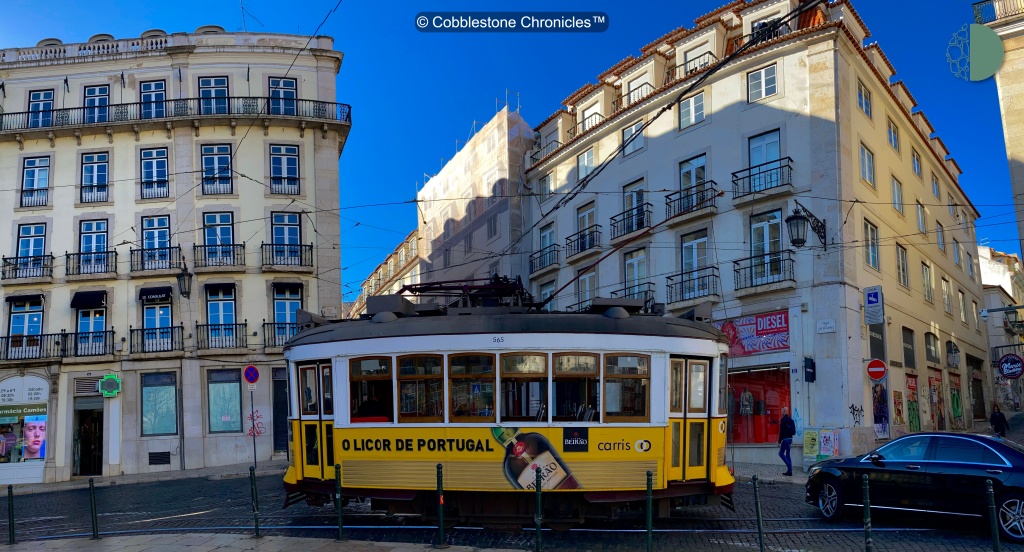 Photo of Tram 28 in Central Lisbon.