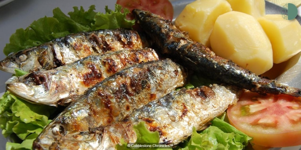 Sardines served in Lisbon.
