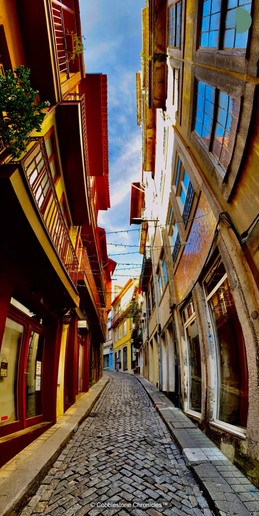 The colourful narrow lanes of Ribeira, Porto's old town.